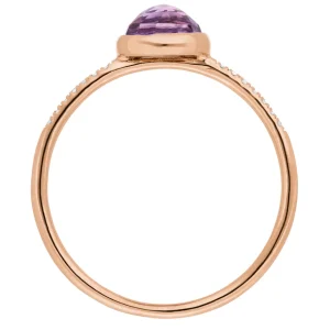 Ring Amethyst mit Diamanten, 14 Karat Rosegold-LEAF Best