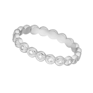 Ring Balls mit Zirkonia, 925 Sterlingsilber-LEAF New