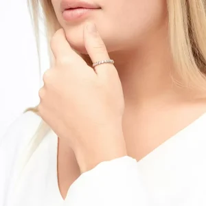 Ring Balls mit Zirkonia, 18 K Rosegold vergoldet-LEAF Hot