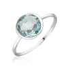 Ring Blauer Topas, 14 Karat Weißgold-LEAF Clearance