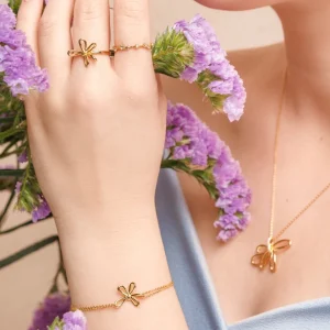 Ring Blossom, 18 K Rosegold vergoldet-LEAF New