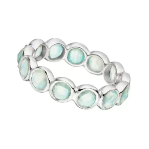 Ring Bohemian, 925 Sterlingsilber, Aqua Calzedon, Größe 58-LEAF Best