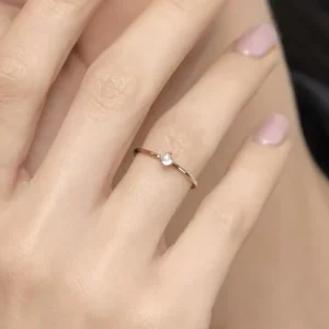 Ring Cabochon, 14 Karat Rosegold, Mondstein-LEAF Clearance