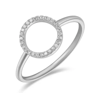 Ring Circle mit Diamanten, 18 Karat Weißgold-LEAF Online