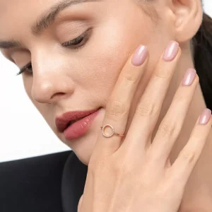 Ring Circle mit Diamanten, 18 Karat Rosegold-LEAF Discount