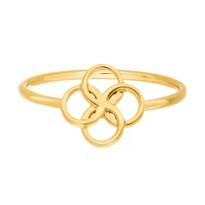 Ring Clover Charm, 18 K Gelbgold vergoldet-LEAF Outlet