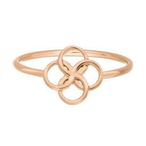 Ring Clover Charm, 18 K Rosegold vergoldet-LEAF Discount