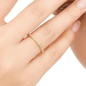 Ring DAZZLE mit Diamanten, 14 Karat Gelbgold-LEAF Online