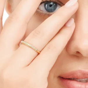 Ring DAZZLE mit Diamanten, 14 Karat Gelbgold-LEAF Online