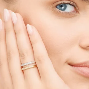 Ring DAZZLE mit Diamanten, 14 Karat Weißgold-LEAF Online