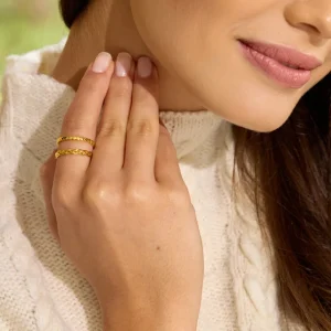 Ring Dots, 18 Karat Gelbgold vergoldet-LEAF Hot