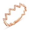 Ring Flash mit Diamanten, 18 Karat Rosegold-LEAF Fashion