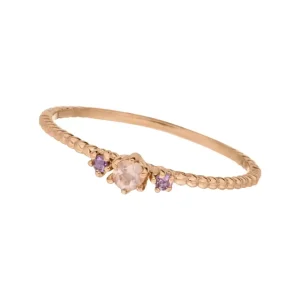 Ring Gorgeous Gems, Pink Mix, 18 K Rosegold vergoldet, Gr.50-LEAF Fashion