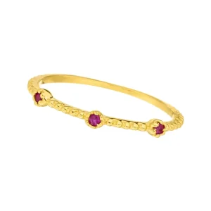 Ring Gorgeous, Rubin, 18 K Gelbgold vergoldet, Gr.50-LEAF Discount