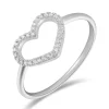 Ring Herz mit Diamanten, 18 Karat Weißgold-LEAF Hot