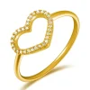 Ring Herz mit Diamanten, 18 Karat Gelbgold-LEAF Clearance