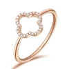 Ring Kleeblatt mit Diamanten, 18 Karat Rosegold-LEAF Sale
