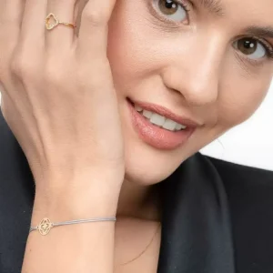 Ring Kleeblatt mit Diamanten, 18 Karat Gelbgold-LEAF Hot