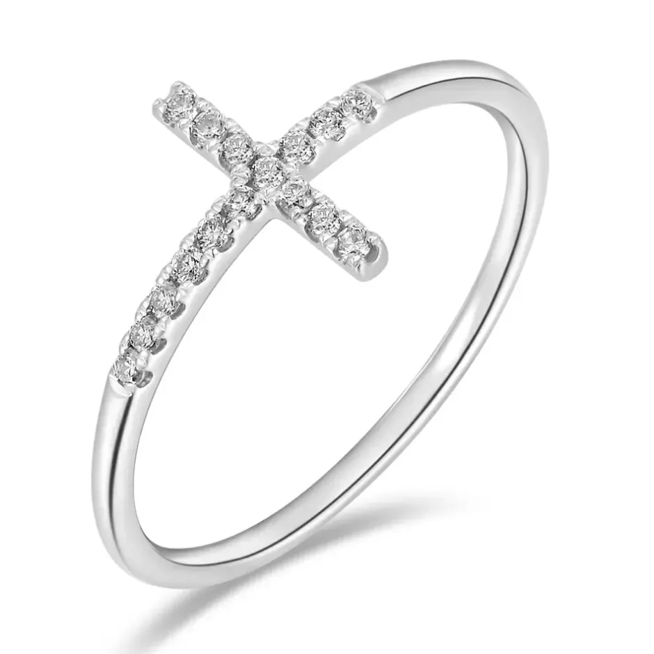 ring_kreuz_mit_diamanten__0.webp Ring Kreuz mit Diamanten, 18 Karat Weißgold-LEAF Sale