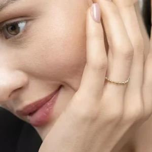 Ring Kugel, 14 Karat Gelbgold-LEAF Hot