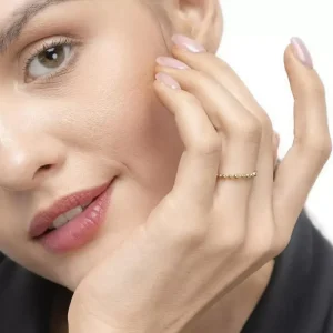 Ring Kugel, 14 Karat Gelbgold-LEAF Hot