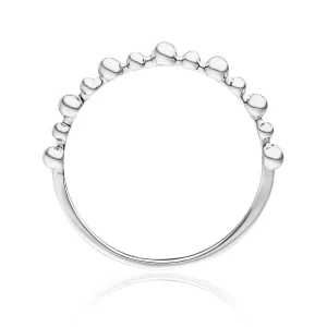 Ring Kugel, 14 Karat Weißgold-LEAF Clearance