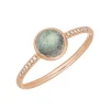Ring Labradorit mit Diamanten, 14 Karat Rosegold-LEAF New
