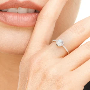Ring Labradorit mit Diamanten, 14 Karat Weißgold-LEAF Online
