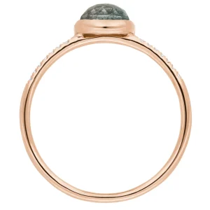 Ring Labradorit mit Diamanten, 14 Karat Rosegold-LEAF New