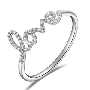 Ring Love mit Diamanten, 18 Karat Weißgold-LEAF New