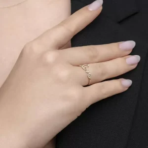 Ring Love mit Diamanten, 18 Karat Gelbgold-LEAF Sale