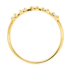 Ring mit 5 Diamanten, 14 Karat Gelbgold-LEAF Clearance