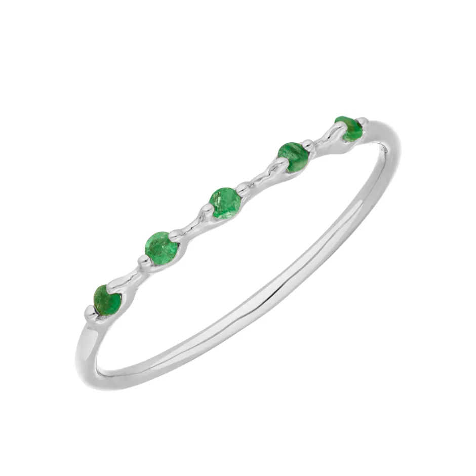 ring_mit__smaragden__kara_0.webp Ring mit 5 Smaragden, 14 Karat Weißgold-LEAF Outlet