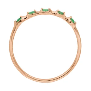 Ring mit 5 Smaragden, 14 Karat Rosegold-LEAF Hot