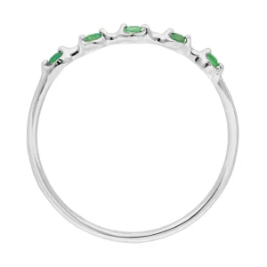 Ring mit 5 Smaragden, 14 Karat Weißgold-LEAF Outlet