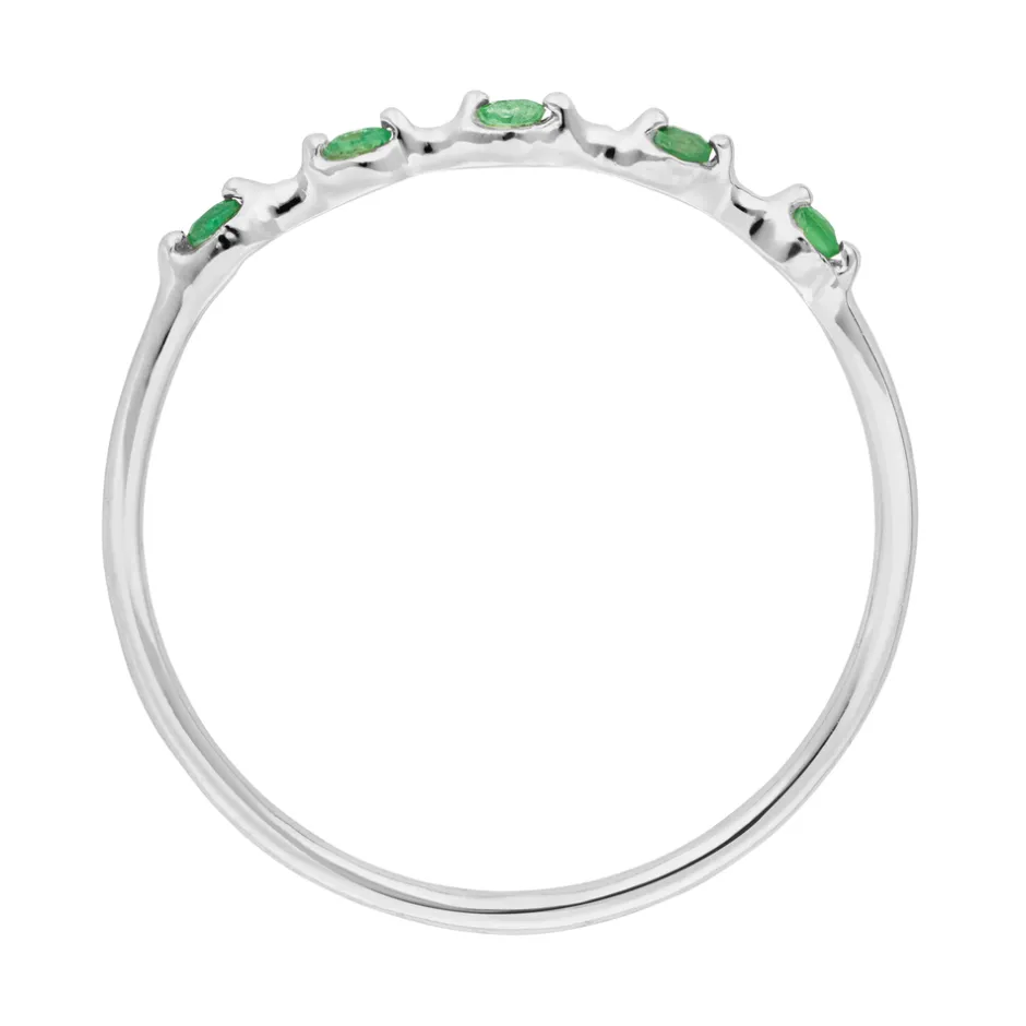 ring_mit__smaragden__kara_2.webp Ring mit 5 Smaragden, 14 Karat Weißgold-LEAF Outlet