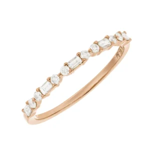 Ring mit Baguette Diamanten, 14 Karat Rosegold-LEAF Best