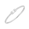 Ring mit Diamanten, Tiny Baguette, 14 Karat Weißgold-LEAF Clearance