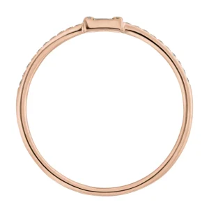 Ring mit Diamanten, Tiny Baguette, 14 Karat Rosegold-LEAF Online