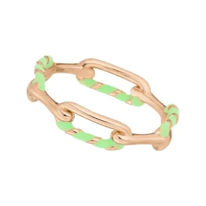 Ring Neon Twist, 18 K Rosegold vergoldet, grün, Gr.54-LEAF Outlet