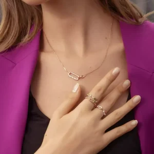 Ring Neon Twist, 18 K Rosegold vergoldet, grün, Gr.54-LEAF Outlet