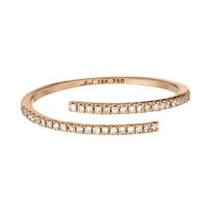 Ring Open mit Diamanten, 18 Karat Rosegold-LEAF Sale