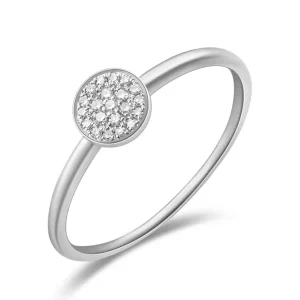 Ring Pave mit Diamanten, 18 Karat Weißgold-LEAF Online