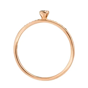 Ring Petite, Blue Diamond, 14 Karat Rosegold-LEAF Online
