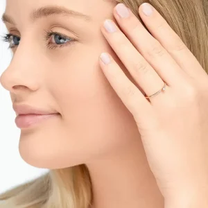 Ring Petite, White Diamond, 14 Karat Gelbgold-LEAF Best