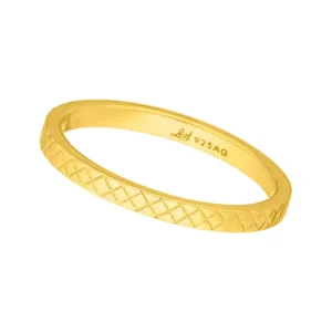 Ring Plaid, matt, 18 K Gelbgold vergoldet, Gr.50-LEAF New