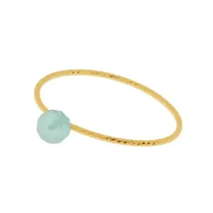 Ring Rain Drop, klein, 18 K Gelbgold vergoldet, Aqua Calzedon, Größe 52-LEAF Sale
