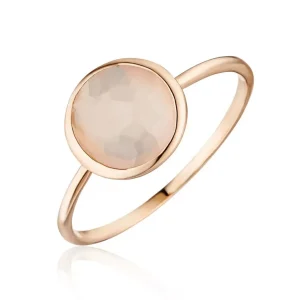 Ring Rosenquarz, 14 Karat Rosegold-LEAF Sale