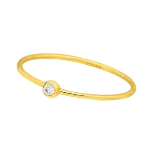 Ring Solitaire, 18 K Gelbgold vergoldet, Gr.50-LEAF Sale