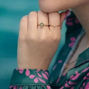 Ring Solitaire, 18 K Rosegold vergoldet, Gr.50-LEAF Clearance